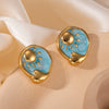Titanium Steel Light Luxury Star Shape Electroplated Earrings