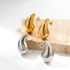 Titanium Steel Light Luxury Water Drops Earrings With Electroplating For Women