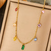 Titanium Steel Light Luxury Women's Necklace With Electroplating Design Constellation Heart Fruit And Various Shapes Pendant And Conventional Chain
