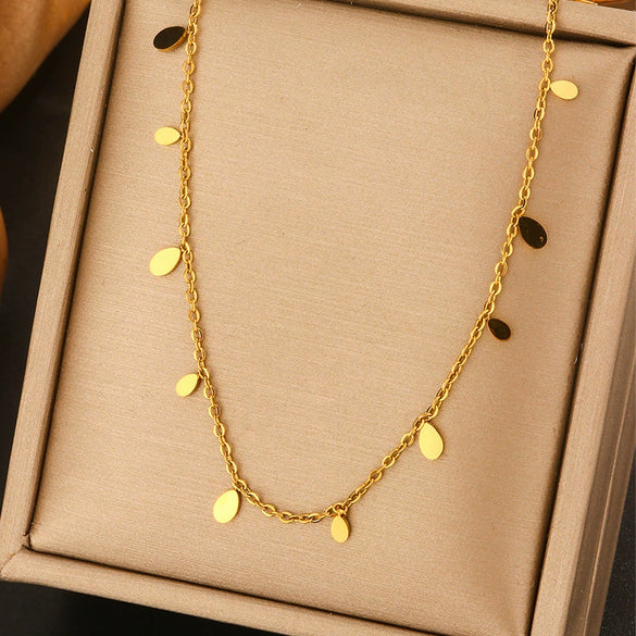 Titanium Steel Light Luxury Women's Necklace With Electroplating Design Constellation Heart Fruit And Various Shapes Pendant And Conventional Chain