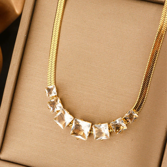 Titanium Steel Light Luxury Women's Necklace With Electroplating Design Constellation Heart Fruit And Various Shapes Pendant And Conventional Chain