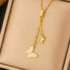 Titanium Steel Light Luxury Women's Necklace With Electroplating Design Constellation Heart Fruit And Various Shapes Pendant And Conventional Chain
