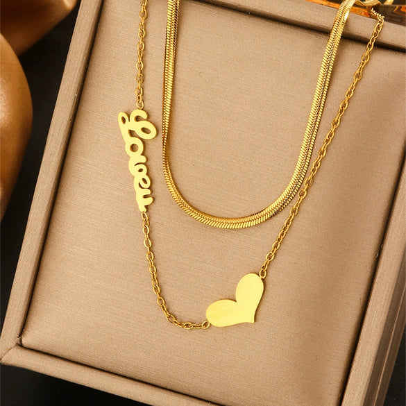 Titanium Steel Light Luxury Women's Necklace With Electroplating Design Constellation Heart Fruit And Various Shapes Pendant And Conventional Chain