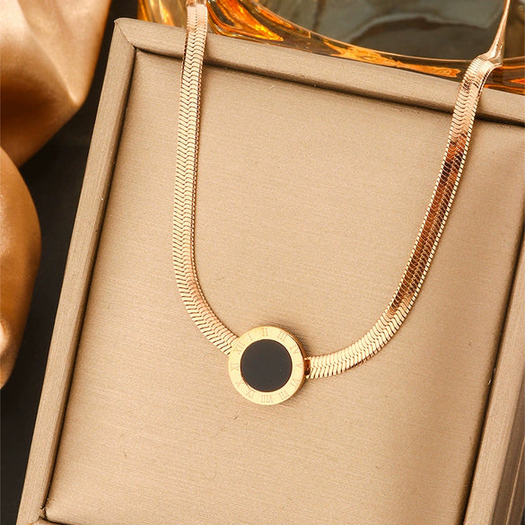 Titanium Steel Light Luxury Women's Necklace With Electroplating Design Constellation Heart Fruit And Various Shapes Pendant And Conventional Chain