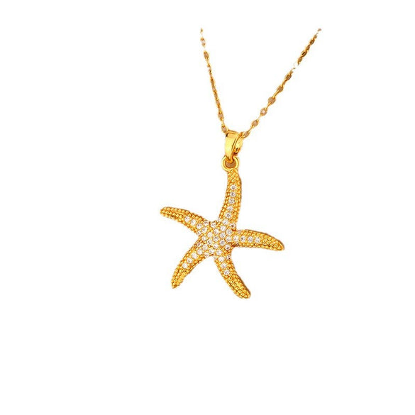 Titanium Steel Light Luxury Women's Necklace With Electroplating Design Constellation Heart Fruit And Various Shapes Pendant And Conventional Chain