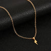 Titanium Steel Lightning Pendant Unisex Necklace With Geometric Style And Electroplating Treatment