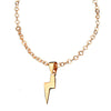 Titanium Steel Lightning Pendant Unisex Necklace With Geometric Style And Electroplating Treatment