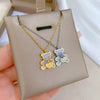 Titanium Steel Love Bear Cartoon Geometric Electroplated Necklace For Female