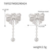 316L Stainless Steel Love Bow Jewelry With Electroplating Unisex Pendant And Earrings Set