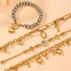 Titanium Steel Love Buckle Steel Ball Peach Heart With Lock Cartoon Style Electroplated Women's Bracelet