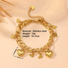 Titanium Steel Love Buckle Steel Ball Peach Heart With Lock Cartoon Style Electroplated Women's Bracelet