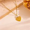 Titanium Steel Love Flat Necklace And Earrings Set With Geometric Water Drops Bell Pattern Electroplated Box Chain Style For Women And Unisex