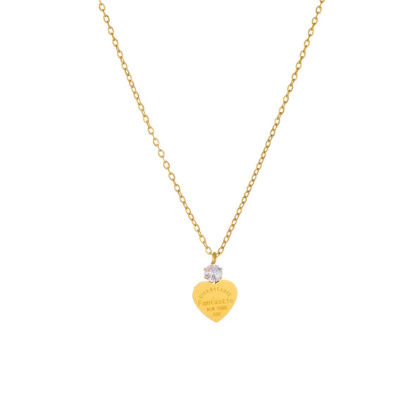 Titanium Steel Love Flat Necklace And Earrings Set With Geometric Water Drops Bell Pattern Electroplated Box Chain Style For Women And Unisex