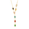 Titanium Steel Love Heart And Color Stars Zircon Necklace With Electroplating For Women