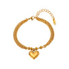 Titanium Steel Love Heart Bracelet For Women Electroplated Sweet Jewelry