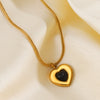 Titanium Steel Love Heartshaped Jewelry Set With Gem Inlaid And Electroplated