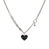 Titanium Steel Love Letter Necklace For Women With Ball Chain And Dripping Oil Letter Pendant Elegant Fashion Jewelry