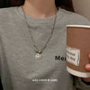 Titanium Steel Love Letter Necklace For Women With Ball Chain And Dripping Oil Letter Pendant Elegant Fashion Jewelry