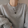 Titanium Steel Love Letter Necklace For Women With Ball Chain And Dripping Oil Letter Pendant Elegant Fashion Jewelry