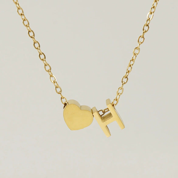 316L Stainless Steel Love Letter Necklace With English Letter Pendant And Cross Chain