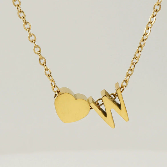 316L Stainless Steel Love Letter Necklace With English Letter Pendant And Cross Chain
