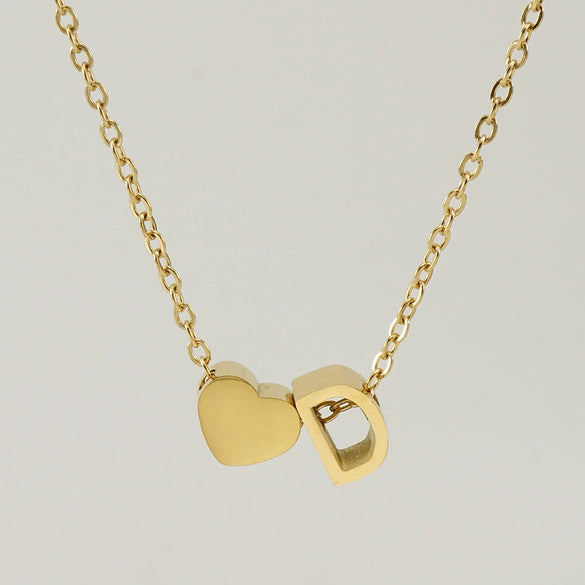 316L Stainless Steel Love Letter Necklace With English Letter Pendant And Cross Chain