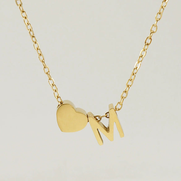 316L Stainless Steel Love Letter Necklace With English Letter Pendant And Cross Chain