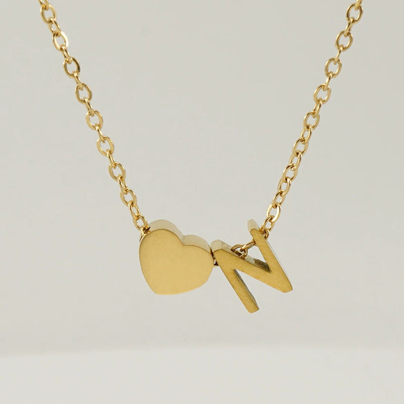 316L Stainless Steel Love Letter Necklace With English Letter Pendant And Cross Chain