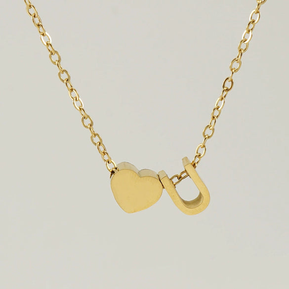 316L Stainless Steel Love Letter Necklace With English Letter Pendant And Cross Chain