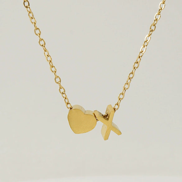 316L Stainless Steel Love Letter Necklace With English Letter Pendant And Cross Chain