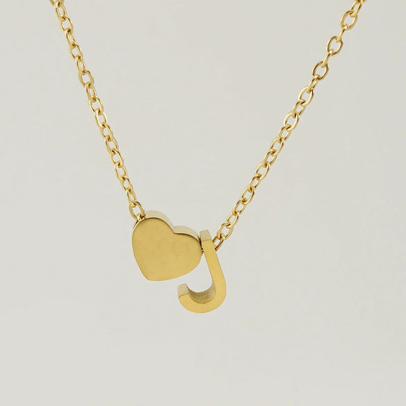 316L Stainless Steel Love Letter Necklace With English Letter Pendant And Cross Chain