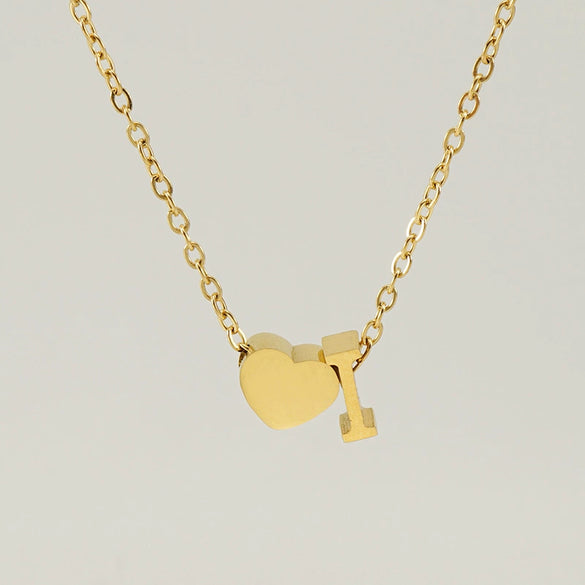 316L Stainless Steel Love Letter Necklace With English Letter Pendant And Cross Chain