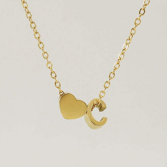 316L Stainless Steel Love Letter Necklace With English Letter Pendant And Cross Chain