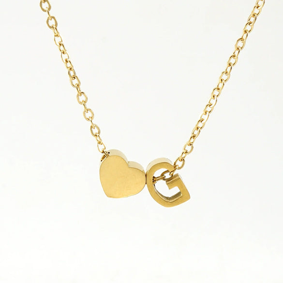 316L Stainless Steel Love Letter Necklace With English Letter Pendant And Cross Chain