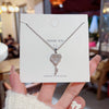 Titanium Steel Love Letter Pendant Necklace With Mixed Gem Inlay And Diamond Design For Women