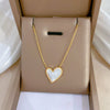 Titanium Steel Love Motherofpearl Normcore Style Cartoon Geometric Furnace Real Gold Plated Necklace For Women