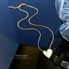 Titanium Steel Love Motherofpearl Normcore Style Cartoon Geometric Furnace Real Gold Plated Necklace For Women