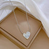 Titanium Steel Love Motherofpearl Normcore Style Cartoon Geometric Furnace Real Gold Plated Necklace For Women