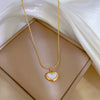 Titanium Steel Love Motherofpearl Normcore Style Furnace Real Gold Electroplated Necklace With Geometric Pattern For Female And Unisex