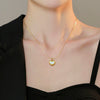 Titanium Steel Love Motherofpearl Normcore Style Furnace Real Gold Electroplated Necklace With Geometric Pattern For Female And Unisex