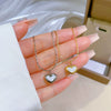 Titanium Steel Love Motherofpearl Normcore Style Furnace Real Gold Electroplated Necklace With Geometric Pattern For Female And Unisex