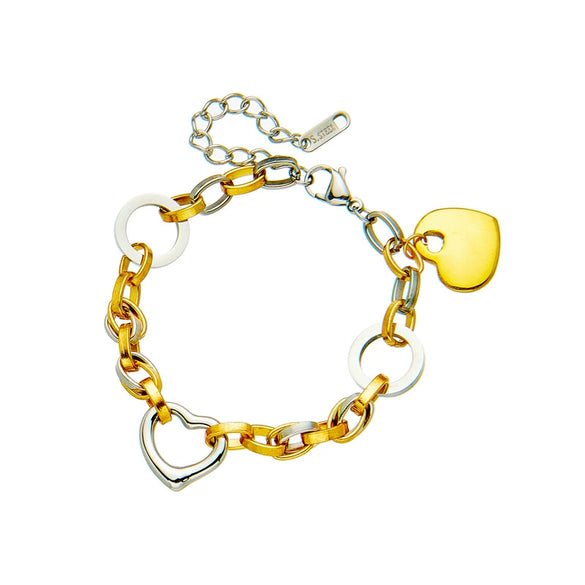 Titanium Steel Love Pendant Jewelry Bracelet Electroplated Unisex Simple Elegant Contrast Color