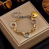 Titanium Steel Love Pendant Jewelry Bracelet Electroplated Unisex Simple Elegant Contrast Color