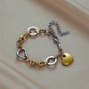 Titanium Steel Love Pendant Jewelry Bracelet Electroplated Unisex Simple Elegant Contrast Color