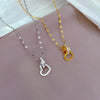 Titanium Steel Love Ring Exquisite Furnace Real Gold Clavicle Chain For Female With Geometric Pattern And Electroplating Treatment