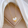 Titanium Steel Love Shell Geometric Cartoon Style Electroplated Necklace Unisex