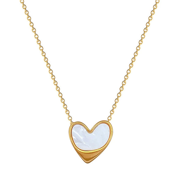Titanium Steel Love Shell Geometric Cartoon Style Electroplated Necklace Unisex