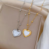 Titanium Steel Love Shell Geometric Cartoon Style Electroplated Unisex Necklace