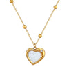 Titanium Steel Love Shell Geometric Cartoon Style Electroplated Unisex Necklace