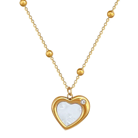 Titanium Steel Love Shell Geometric Cartoon Style Electroplated Unisex Necklace
